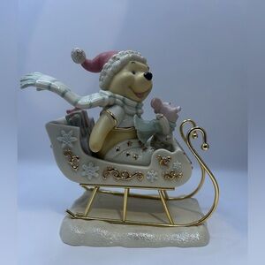 Lenox Classics Disney Pooh’s Christmas Sleigh Ride Piglet showcase collection